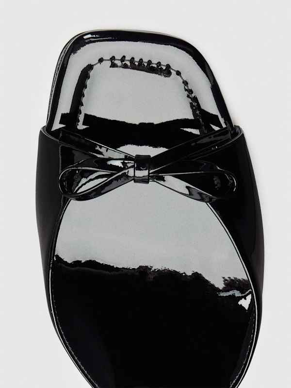 Clementine Heeled Mule Sandal - Black Patent