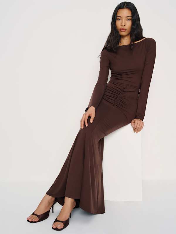 Clementine Heeled Mule Sandal - Cafe Satin