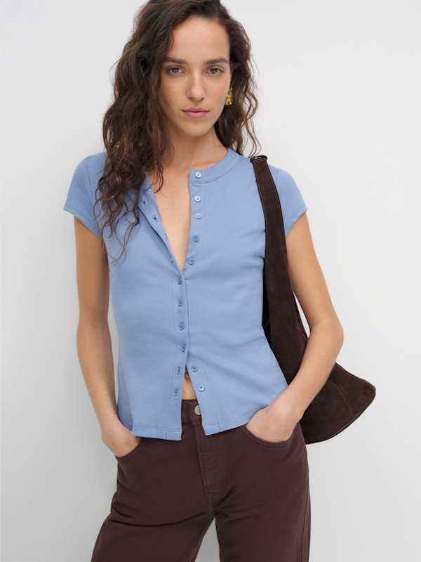 Raelynn Knit Top - Skyline