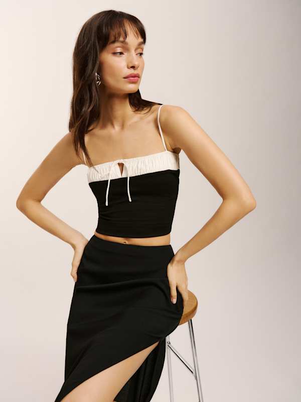 Sadie Knit Top - Black White