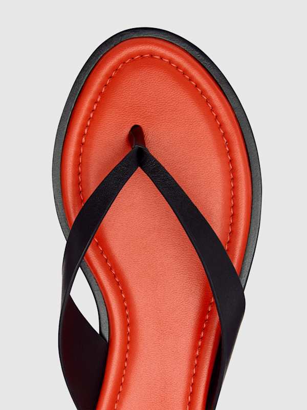Jessie Thong Sandal - Lobster Black Leather