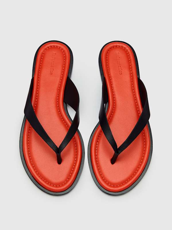 Jessie Thong Sandal - Lobster Black Leather