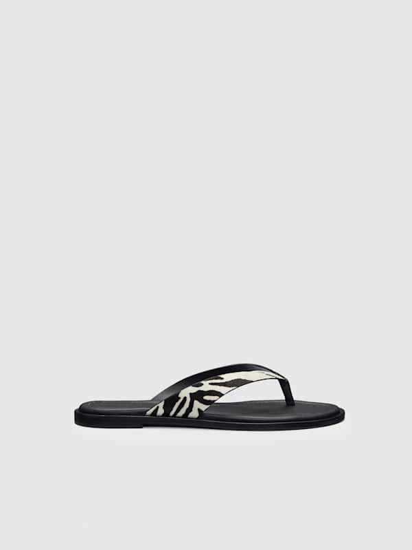 Jessie Thong Sandal - Zebra Haircalf