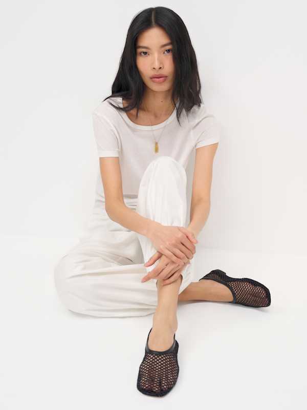 Britt Ballet Flat - Black Crochet