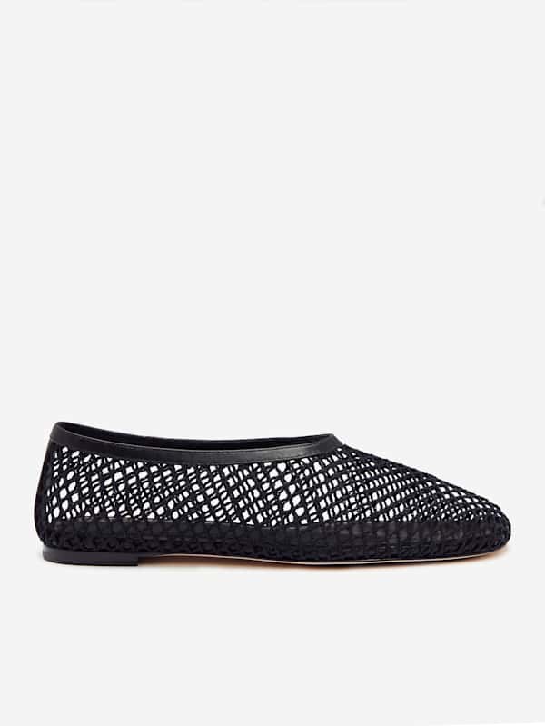 Britt Ballet Flat - Black Crochet