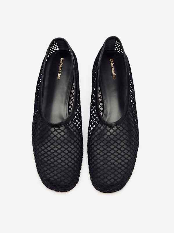 Britt Ballet Flat - Black Crochet