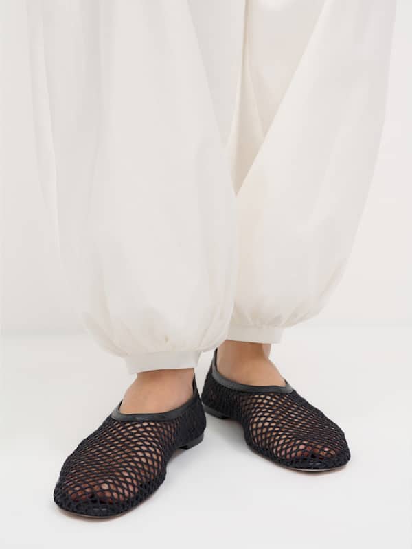 Britt Ballet Flat - Black Crochet