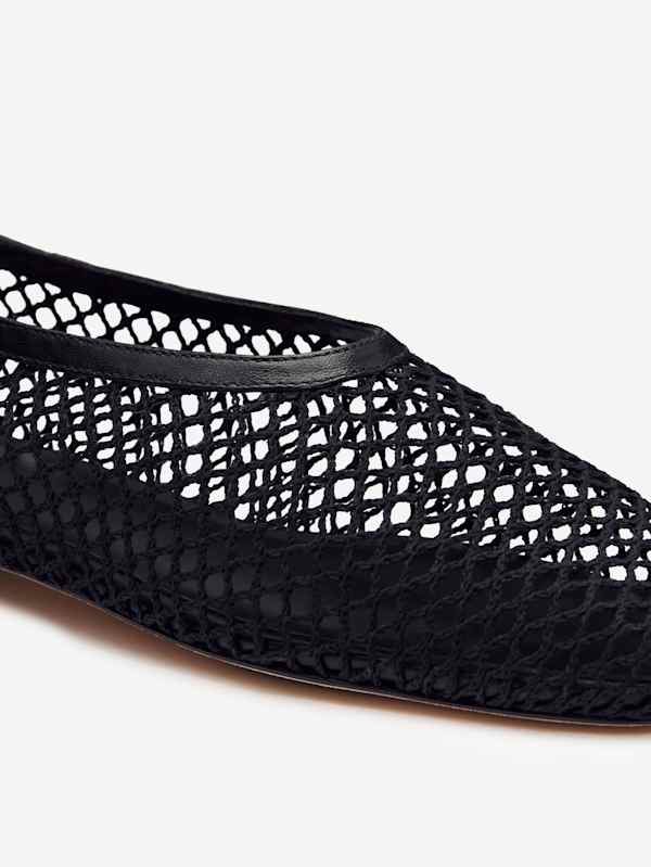 Britt Ballet Flat - Black Crochet