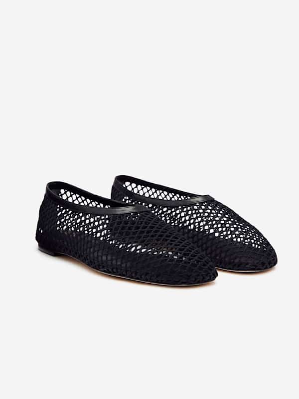 Britt Ballet Flat - Black Crochet