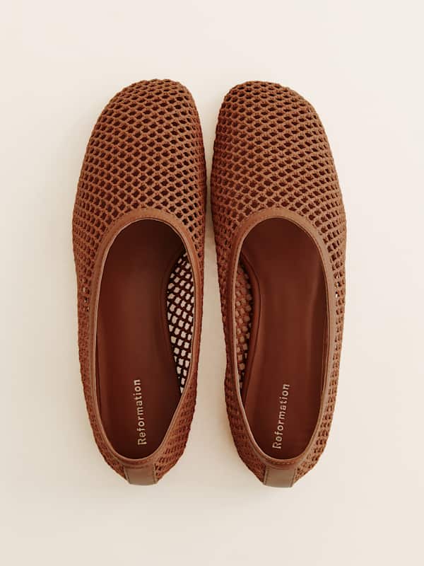 Britt Ballet Flat - Brown Crochet