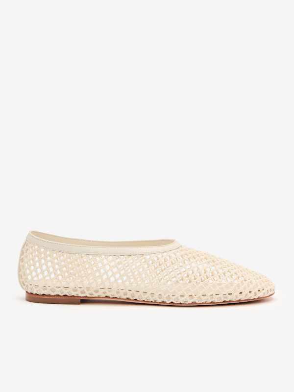 Britt Ballet Flat - Ivory Crochet