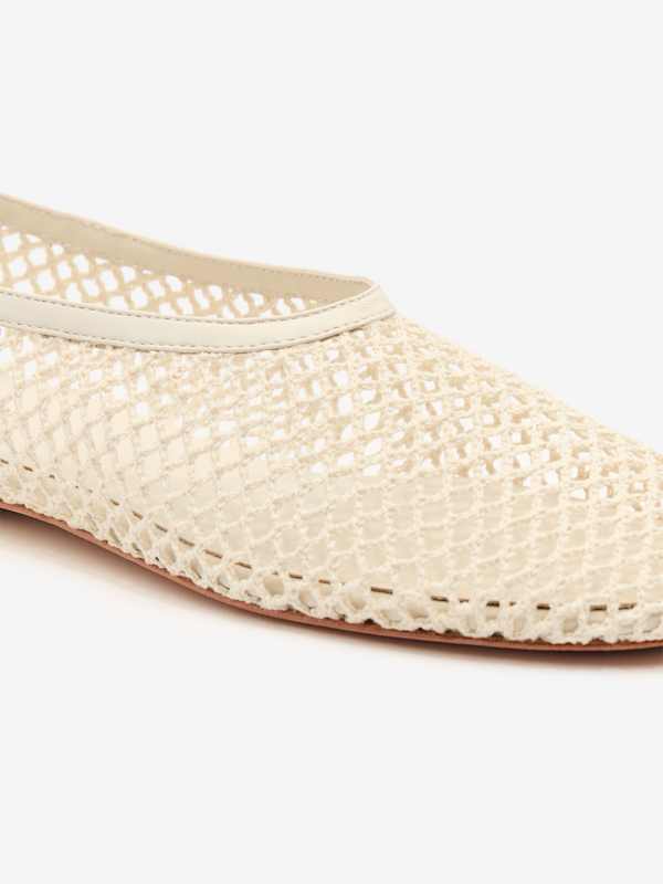 Britt Ballet Flat - Ivory Crochet