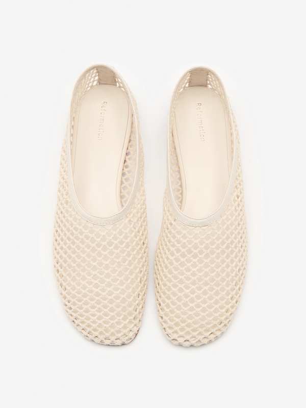Britt Ballet Flat - Ivory Crochet