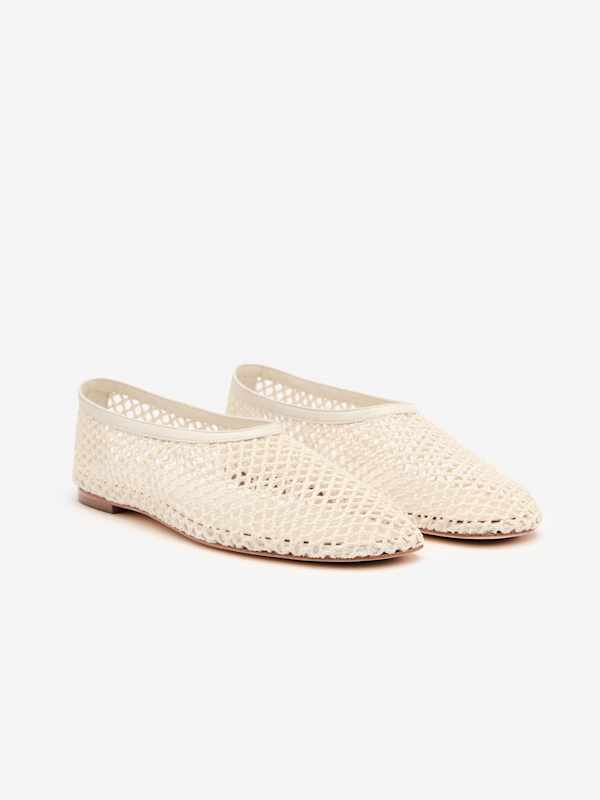 Britt Ballet Flat - Ivory Crochet