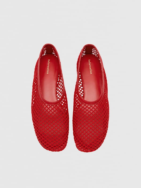 Britt Ballet Flat - Lipstick Crochet