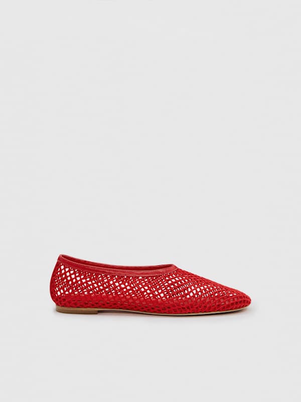 Britt Ballet Flat - Lipstick Crochet