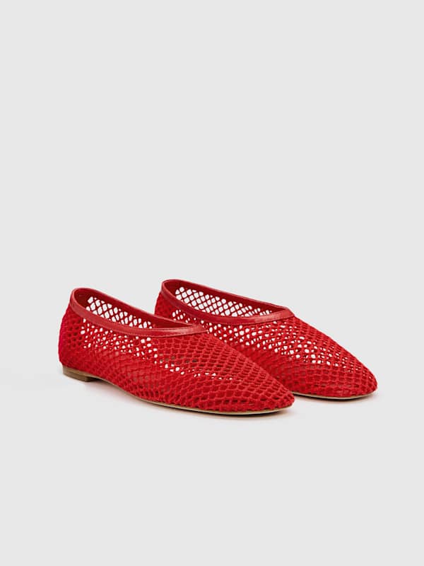 Britt Ballet Flat - Lipstick Crochet