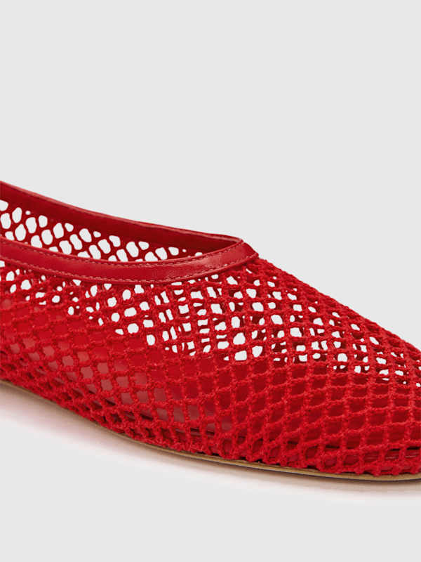 Britt Ballet Flat - Lipstick Crochet