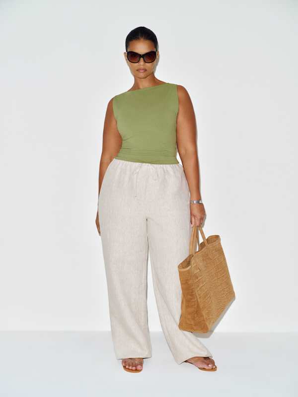 Dusk Knit Top Es - Green Bean