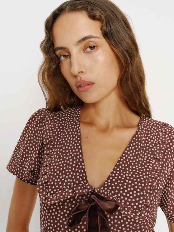 Kaylia Dress - Choco Dot