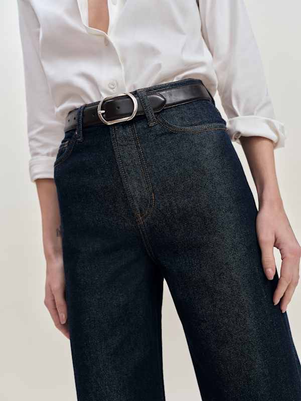 Cary Lived-in Wide Leg Jeans - Quarry