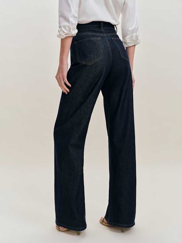 Cary Lived-in Wide Leg Jeans - Quarry