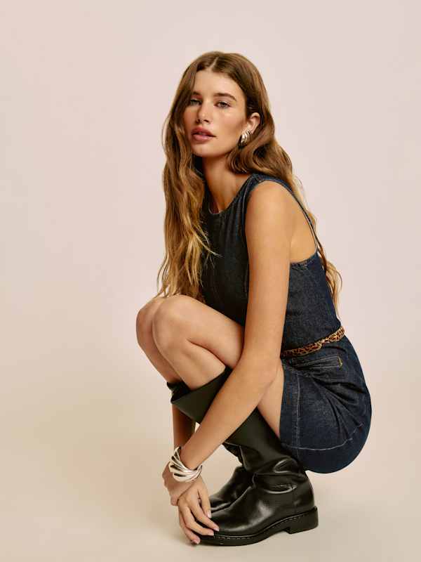 Citron Denim Mini Dress - Marion