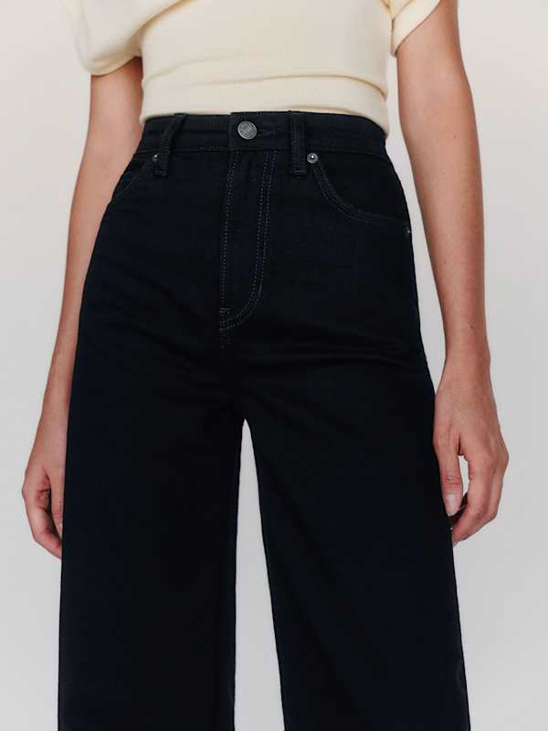 Bex Super Stretch High Rise Wide Leg Jeans - Black