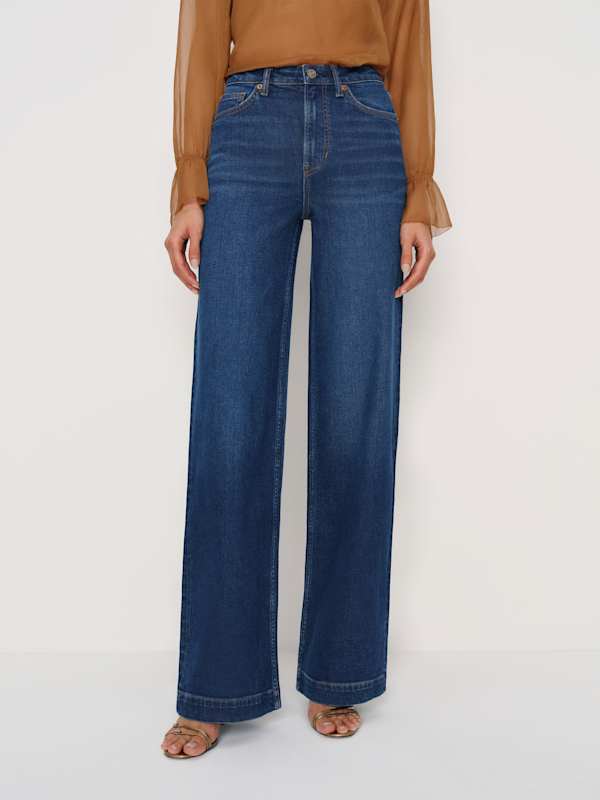 Bex Super Stretch High Rise Wide Leg Jeans - Galene