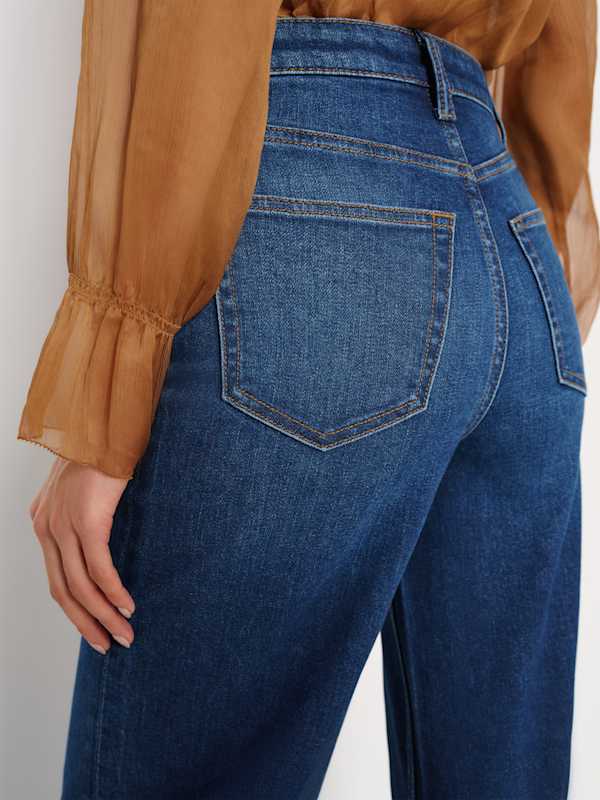 Bex Super Stretch High Rise Wide Leg Jeans - Galene