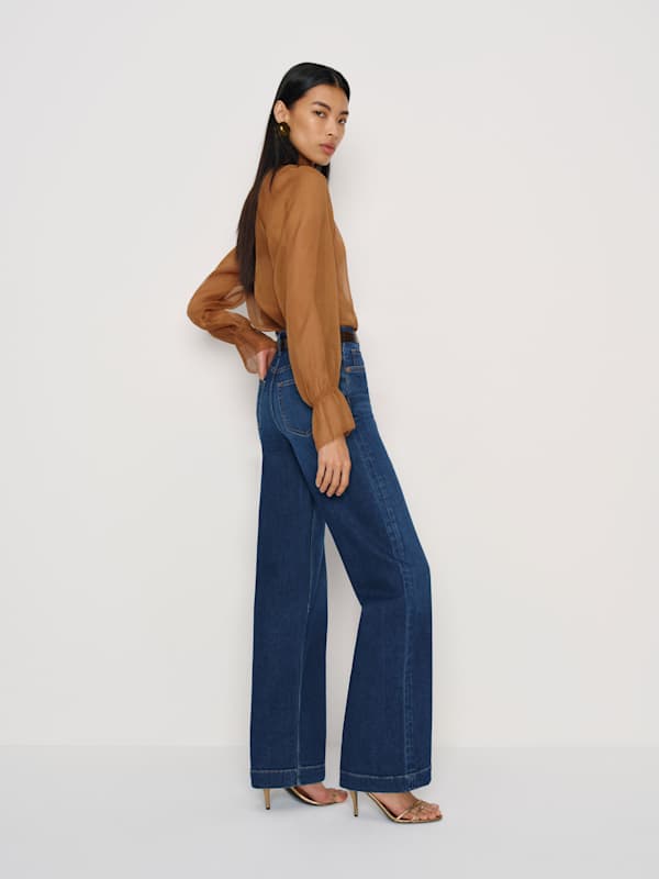 Bex Super Stretch High Rise Wide Leg Jeans - Galene