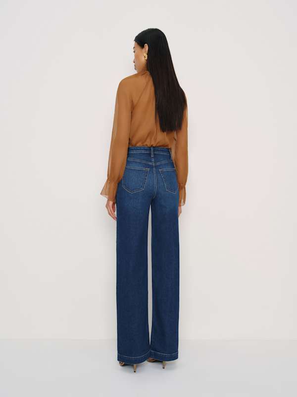 Bex Super Stretch High Rise Wide Leg Jeans - Galene