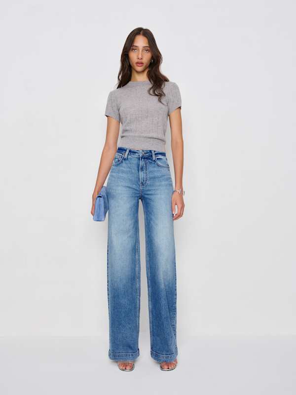 Bex Super Stretch High Rise Wide Leg Jeans - Woods
