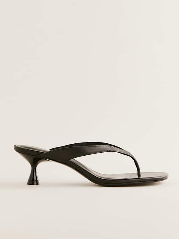 Sophie Heeled Sandal - Black Leather