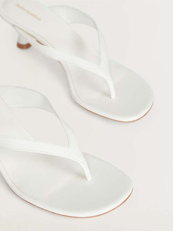 Sophie Heeled Sandal - White Leather