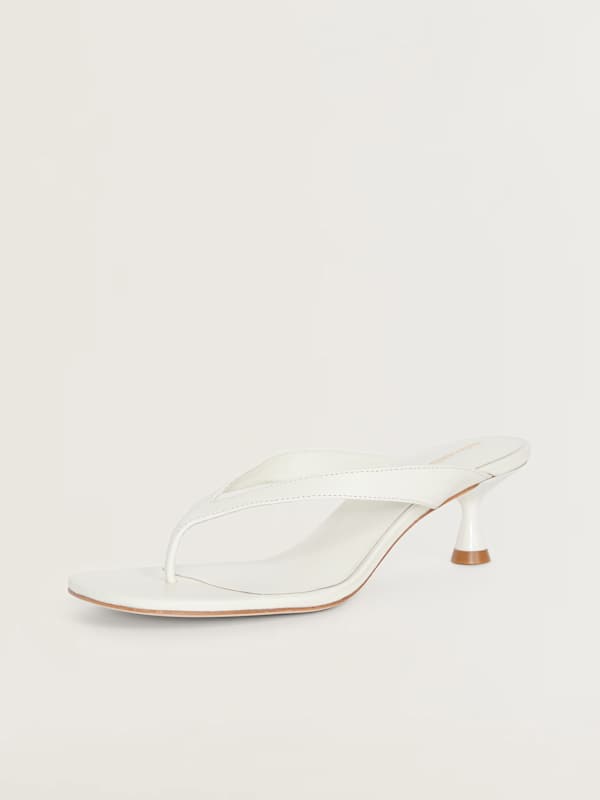 Sophie Heeled Sandal - White Leather