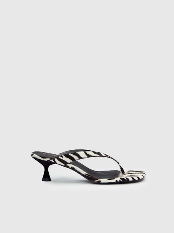 Sophie Heeled Sandal - Zebra Haircalf