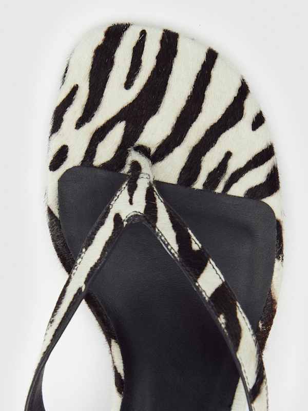 Sophie Heeled Sandal - Zebra Haircalf