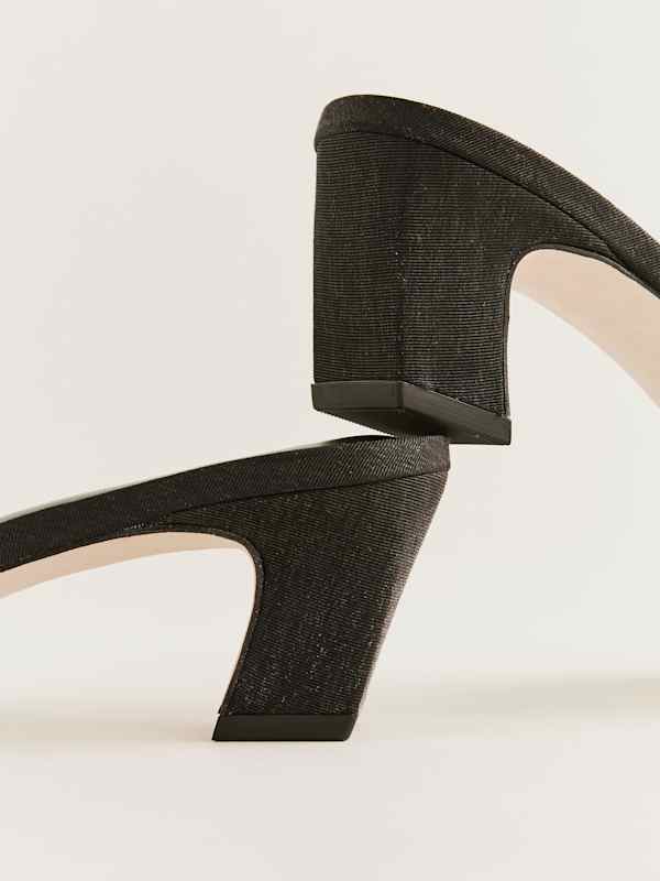 Sandales &agrave; talons Scout - R&eacute;sille noire &agrave; strass