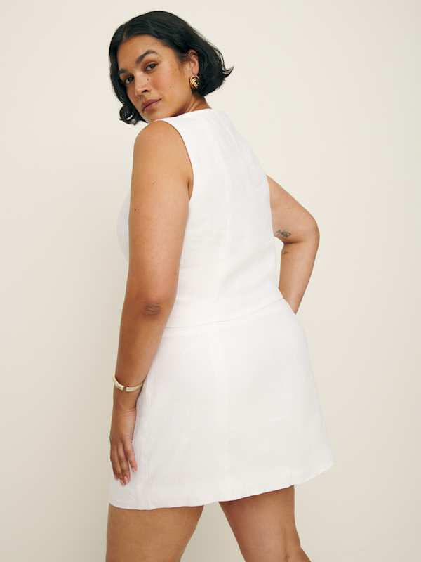 Grace Linen Two Piece Es - White