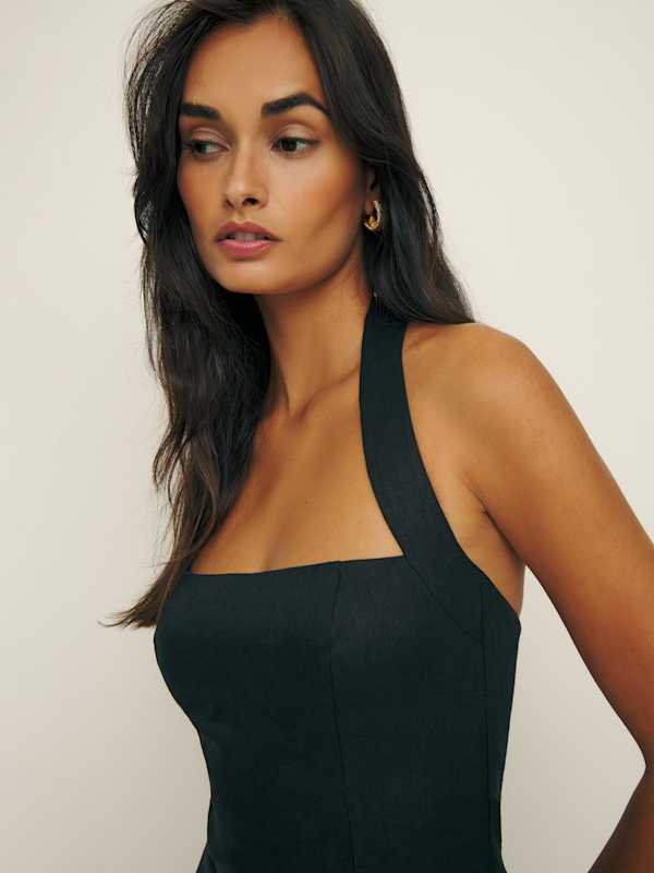 Malika Linen Jumpsuit - Black