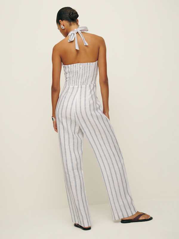 Malika Linen Jumpsuit - Harbor Stripe