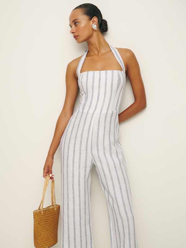 Malika Linen Jumpsuit - Harbor Stripe