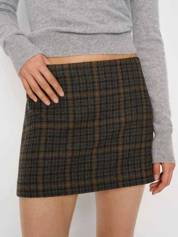 Carla Low Waist Wool Skirt - Kinsale Plaid