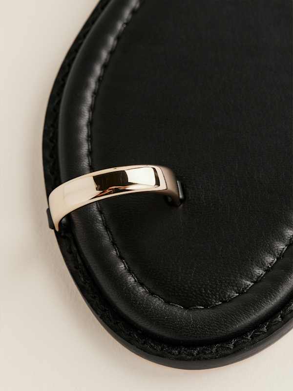 Cassandra Flat Sandal - Black Leather