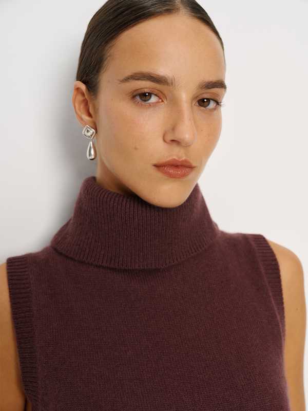 Holland Cashmere Turtleneck Sweater Dress - Quinoa