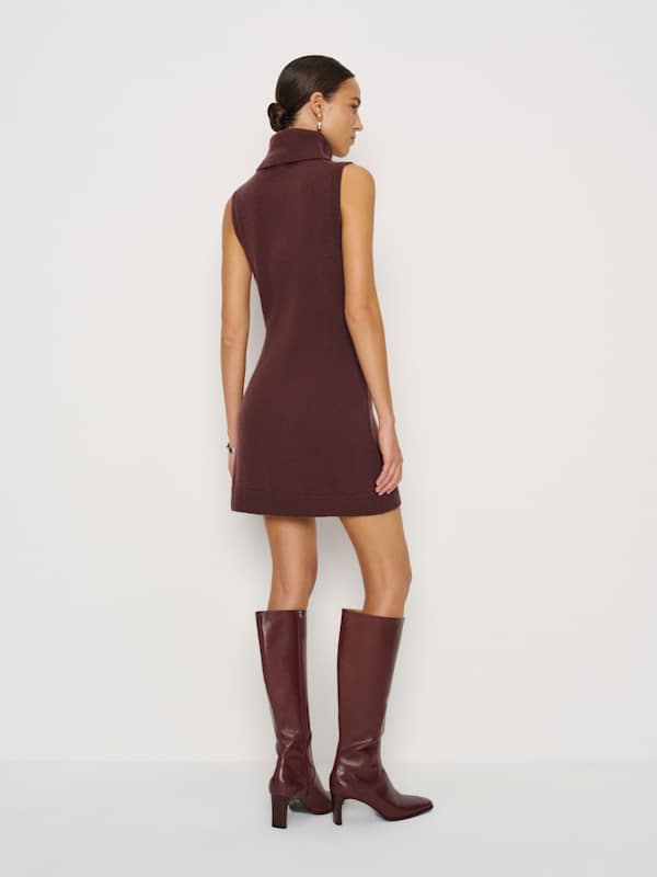 Holland Cashmere Turtleneck Sweater Dress - Quinoa