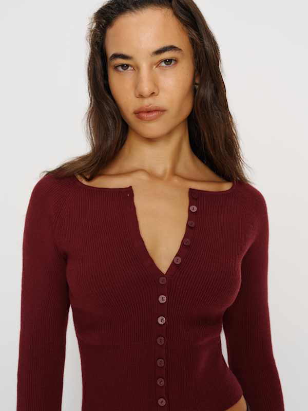 Meadow Regenerative Merino Cardigan - Chianti