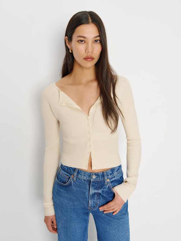 Meadow Regenerative Merino Cardigan - Cream