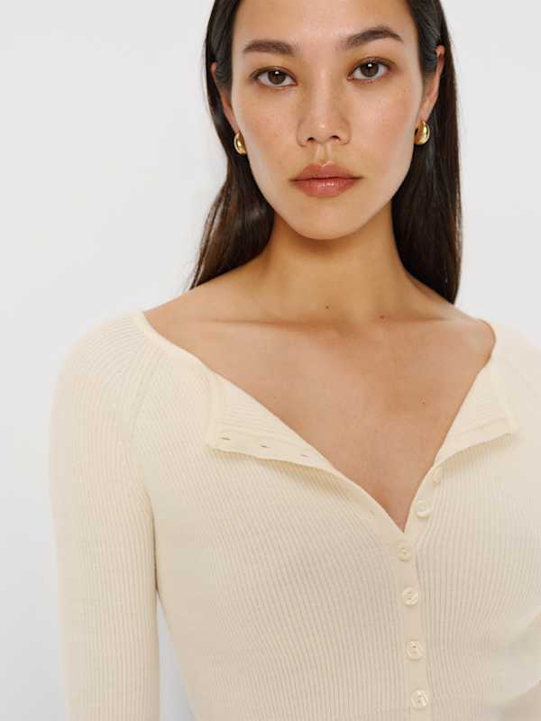 Meadow Regenerative Merino Cardigan - Cream